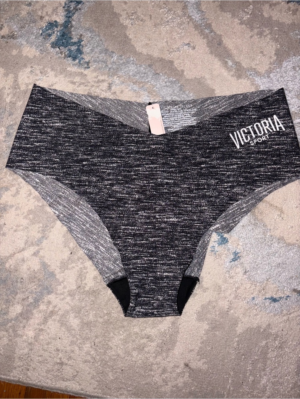 Victoria's Secret Heathered Black & Gray Active Hipster XL